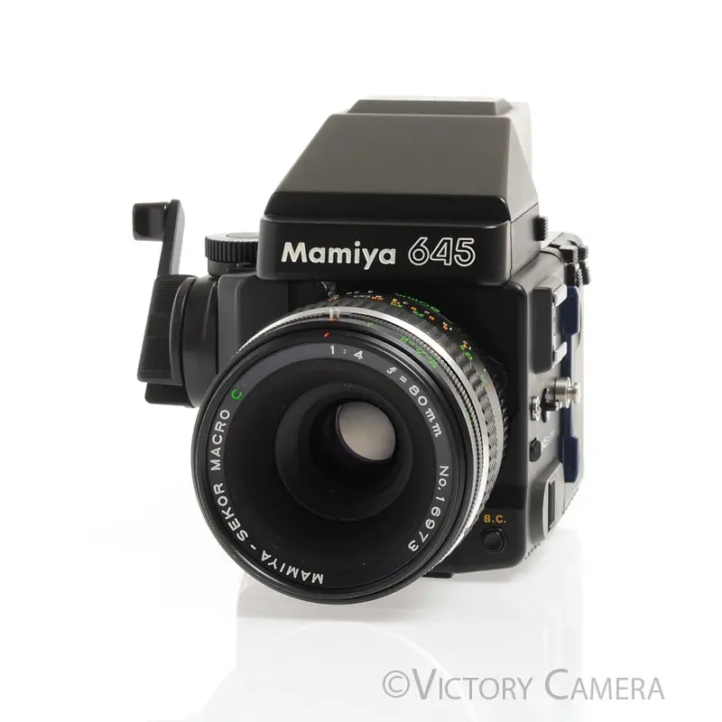 Mamiya 645 Super Medium Format Film Camera w/ Prism Finder 80mm f4 Macro Lens [EXC]