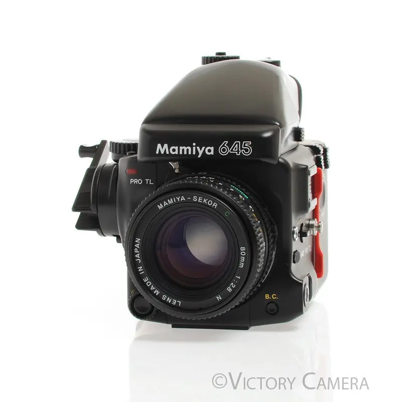 Mamiya 645 Pro TL Camera AE Metered Prism FE401 80mm f2.8 N Lens  [EXC+]