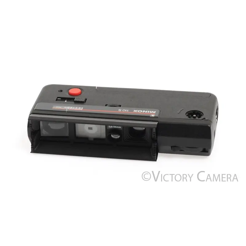 Minox 110s Black Subminiature Spy Camera w/ 25mm f2.8 Lens -Clean but Jammed-