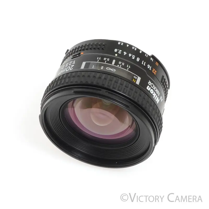 Nikon Nikkor 20mm f2.8 D Auto Focus Wide Angle Prime Lens w/ Shade [EXC-]