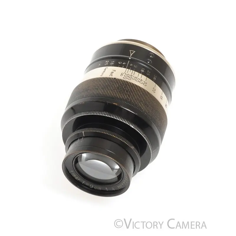 Leica Leitz 9cm 90mm f4 Elmar Black "Fat Version" LTM Screw Mount Lens [EXC]