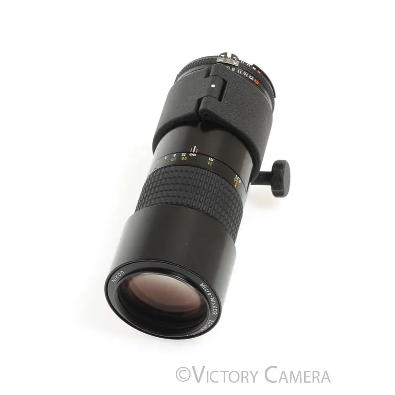 Nikon Micro-Nikkor 200mm f4 AI-s Lens -Clean w/ Collar- [EXC]