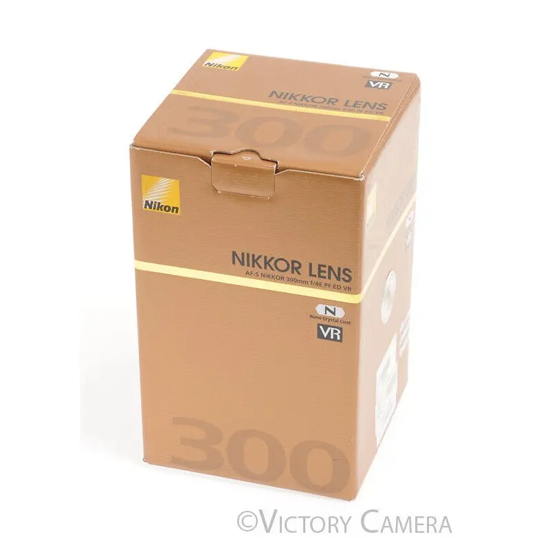 Nikon Nikkor 300mm f4E PF ED N VR Lens Box w/ Manual -Box Only, Clean- [EXC]