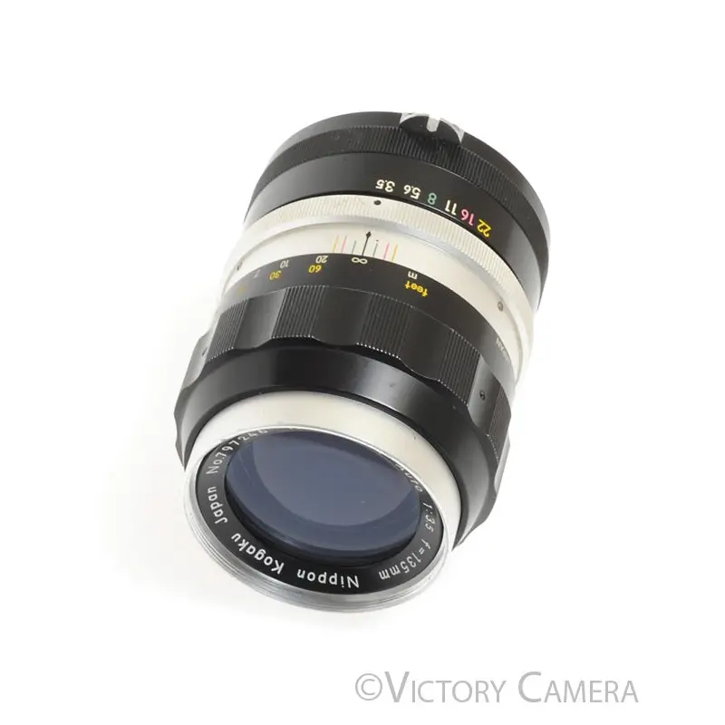 Nikor Nikkor-Q Auto 13.5cm 135mm f3.5 Non-AI Telephoto Lens w/ Shade [EXC]