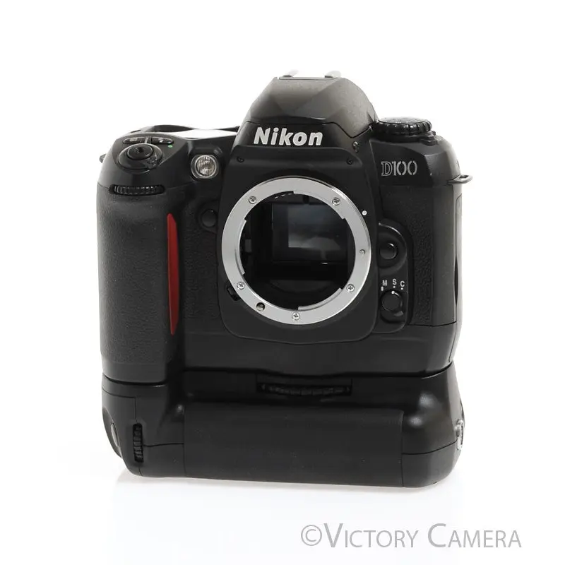 Nikon D100 6.1MP Digital SLR Camera w/ Battery Grip + 2 Batteries [EXC+]