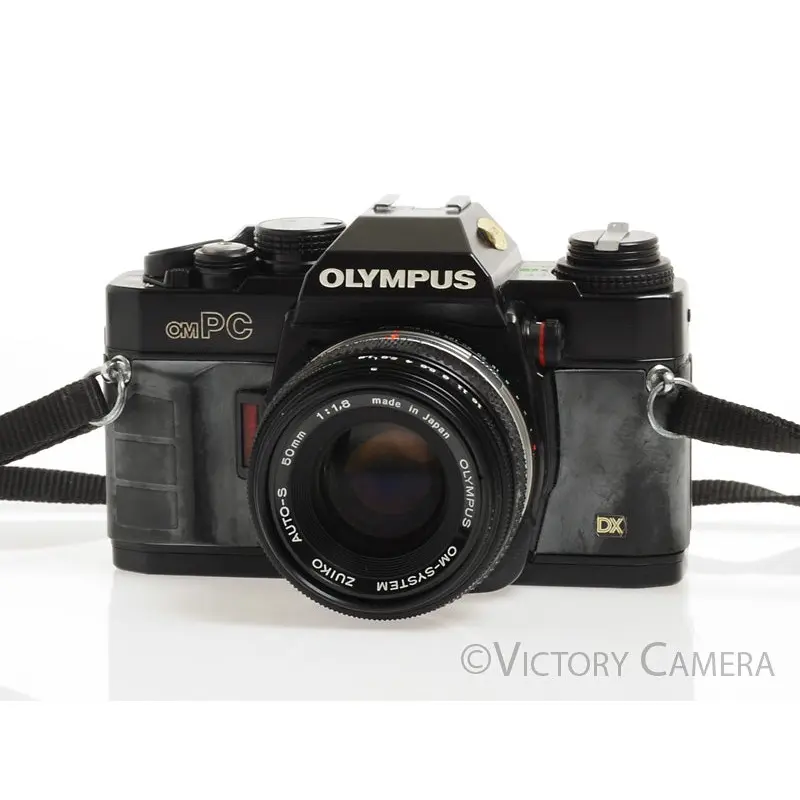 Olympus OM-PC OMPC Black 35mm Film Camera w/ Zuiko 50mm f1.8 Lens [EXC]
