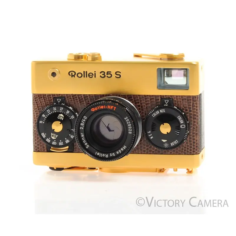 Rollei 35 S Gold 24 Karat (Plated) Camera w/ 40mm f2.8 Sonnar Lens [MINT]