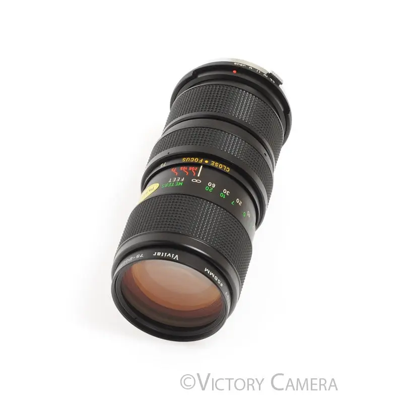 Vivitar 75-205mm f3.8 Telephoto Zoom Lens for Olympus OM w/ Shade -Clean Glass- [EXC]