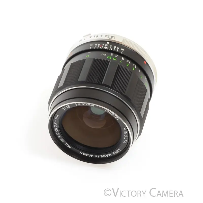 Minolta Rare MC W.Rokkor-HH 35mm f1.8 FAST Wide Angle Lens [EXC+]