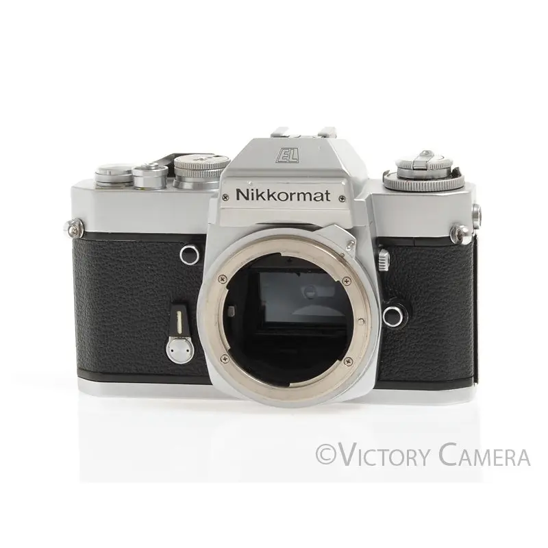 Nikon Nikkormat EL Chrome 35mm SLR Camera Body -Good Meter- [EXC]