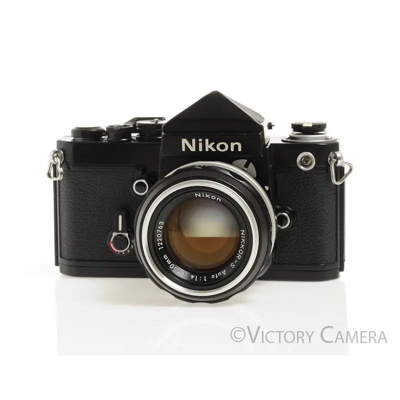 Nikon F2 Black w/ Nikkor 50mm f1.4 Lens DE-1 Eyelevel Finder -Clean, New Seals- [EXC-]