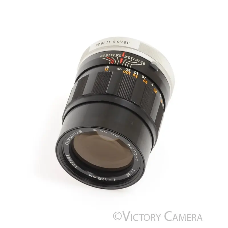 Olympus V. Rare 135mm F3.5 E. Zuiko Lens for FTL M42 Screw Mount-Clean- [EXC]