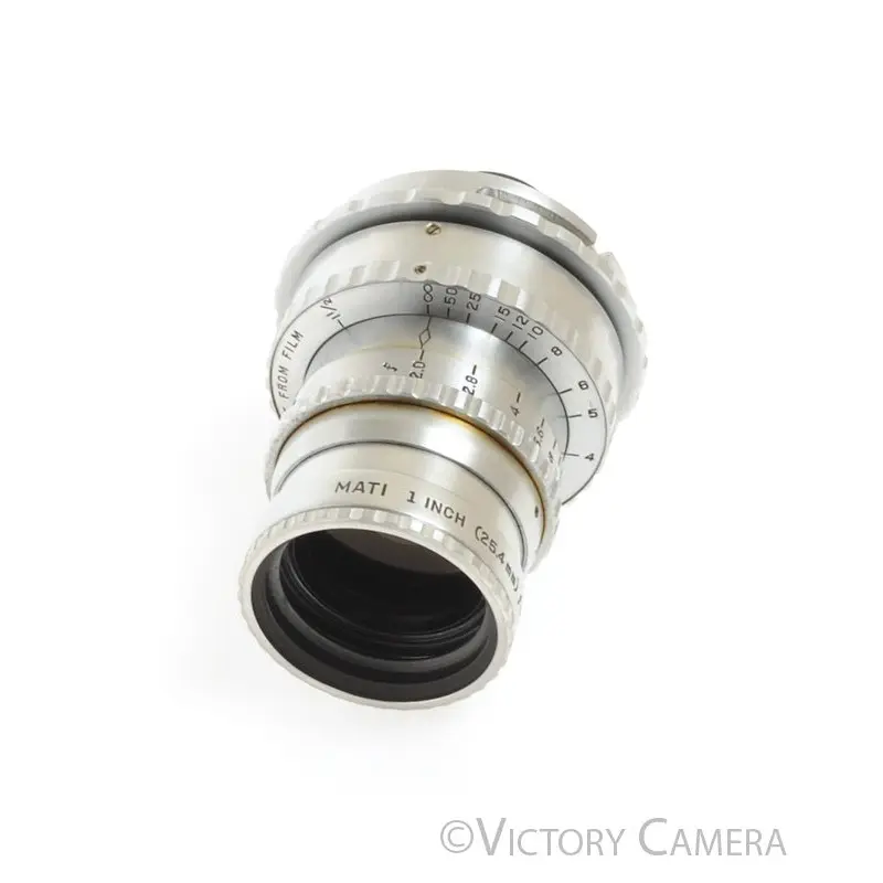 Mati Rare 1" (25.4mm) f2 Cine Navitar Lens for 16mm Fastax Mount [EXC]