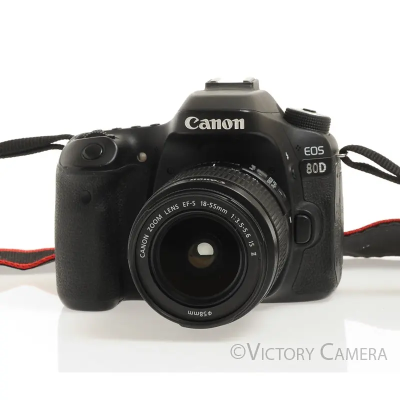 Canon EOS 80D 24.2MP DSLR Camera Body w/ 18-55mm f3.5-5.6 II Zoom Lens [EXC+]