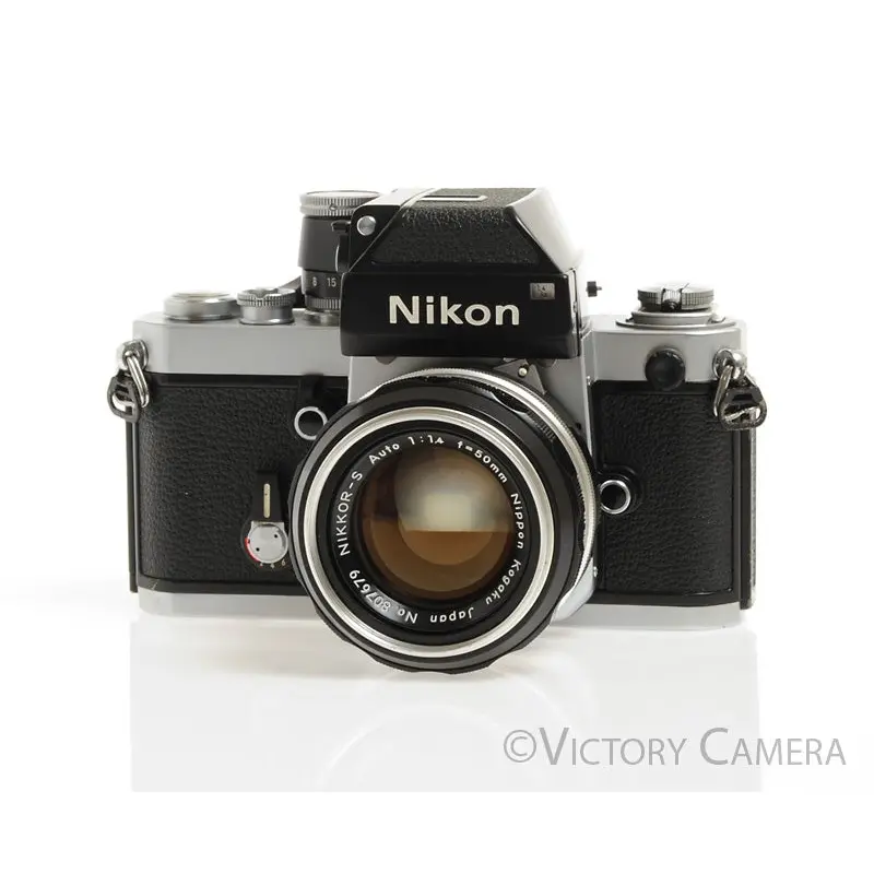 Nikon F2 Chrome Photomic 35mm Camera with Nikkor 50mm f1.4 -New Seals- [Good]