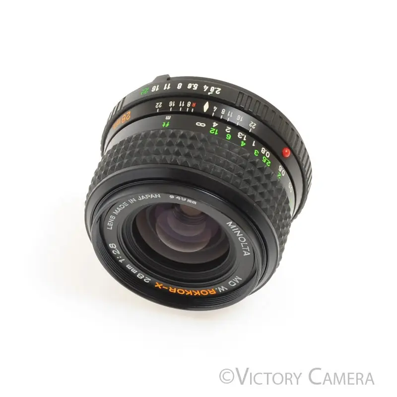 Minolta W.Rokkor-X 28mm f2.8 MD Wide Angle Prime Lens -Clean- [MINT-]