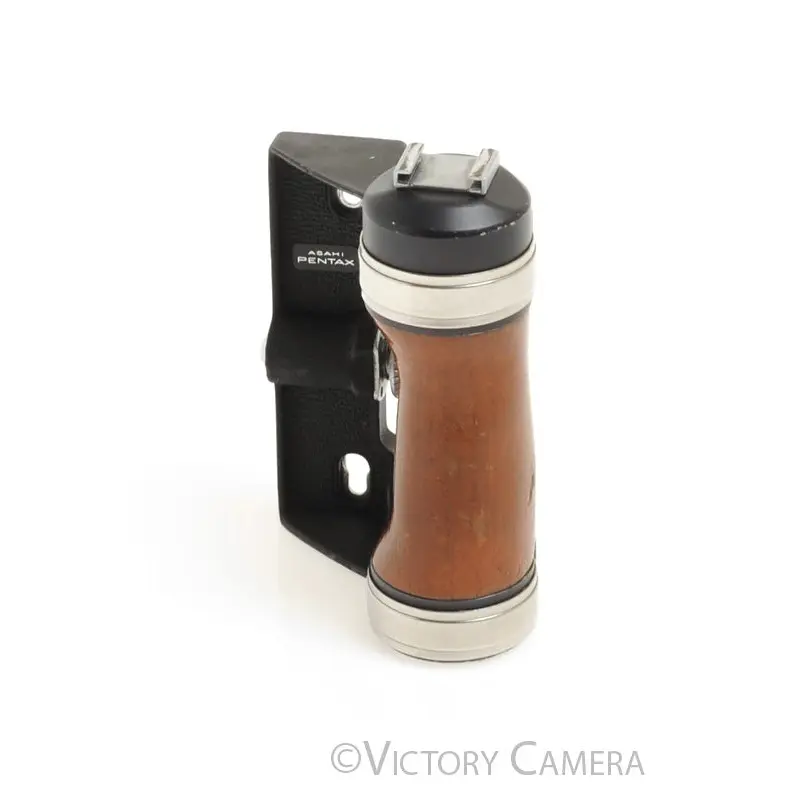Pentax 67 6x7 67 MLU Left Hand Wooden Grip w/ Flash Shoe [EX]