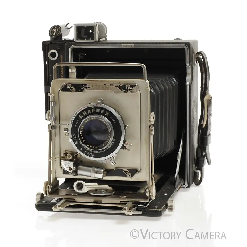 Graflex Crown Graphic 4x5 View Camera w/ 135mm f4.7 Graflex Optar Lens [EXC]
