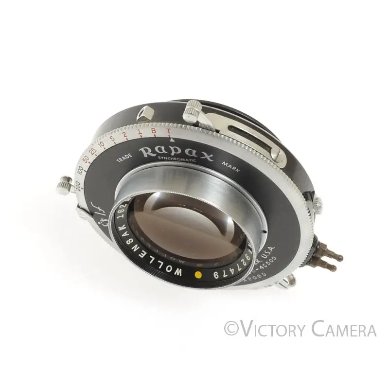 Wollensak 162mm F4.5 Raptar 4x5 View Camera Lens in Rapax Shutter [EXC]