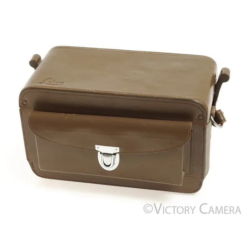 Leica Leitz Brown Leather M Universal System Case w/ Lens Mounts  [EXC+]
