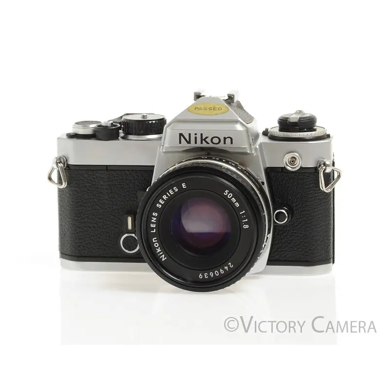Nikon FE Chrome 35mm Film SLR Camera 50mm f1.8 AI-S Lens -New Seals- [EXC]