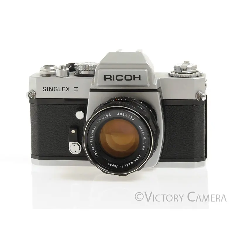 Ricoh Singlex II 35mm SLR Camera w/ Pentax 55mm f1.8 Lens -No Meter- [GOOD]