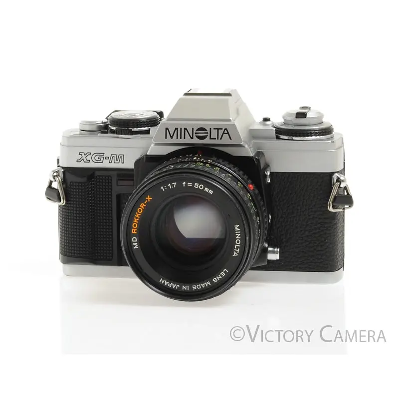 Minolta XG-M Chrome SLR Film Camera w/ 50mm f1.7 Lens -New Seals- [EXC+]