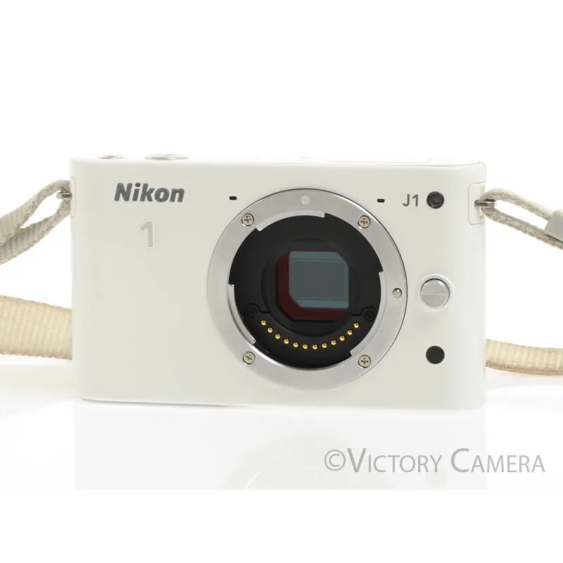Nikon 1 J1 White Mirrorless 10.1MP Digital Camera Body -Clean-