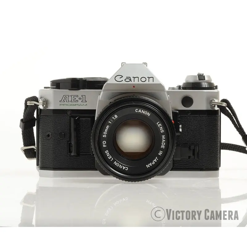 Canon AE-1 Program Chrome 35mm Film SLR Camera 50mm f1.8 Lens  [EXC+]