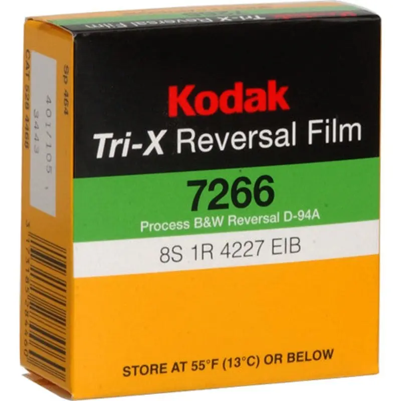 Kodak Tri-X Black-and-White Reversal Film #7266 (Super 8mm, 50' Roll)