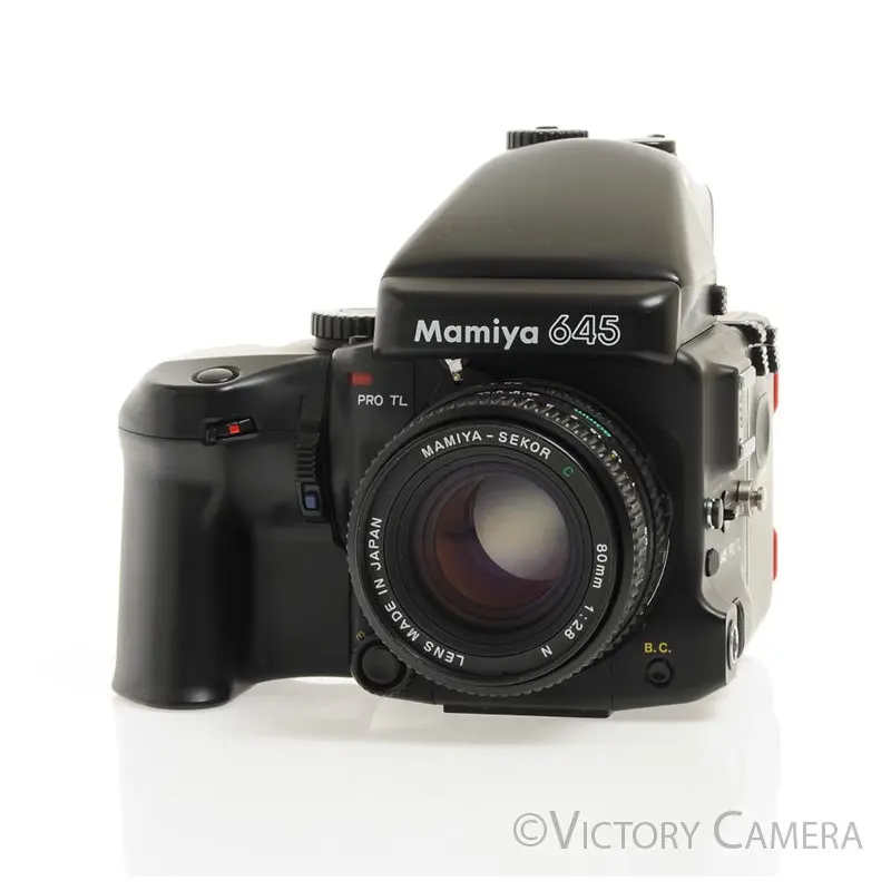 Mamiya 645 Pro TL Camera w/ 80mm Lens, AE Prism, Power Winder [EXC]