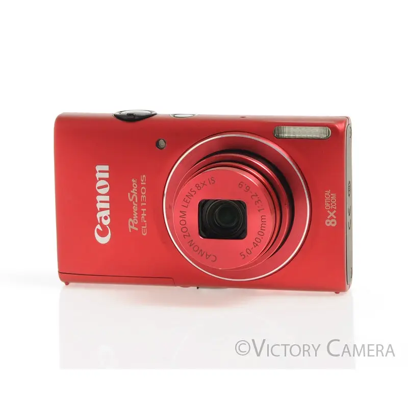 Canon PowerShot ELPH 130 IS Red 16MP Digital Point & Shoot Camera [EXC-]