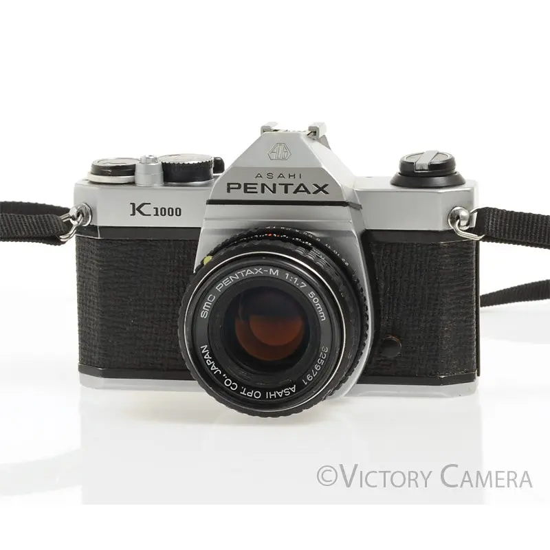 Pentax K1000 35mm Film Camera w/ 50mm f1.7 Lens -New Seals- [EXC-]