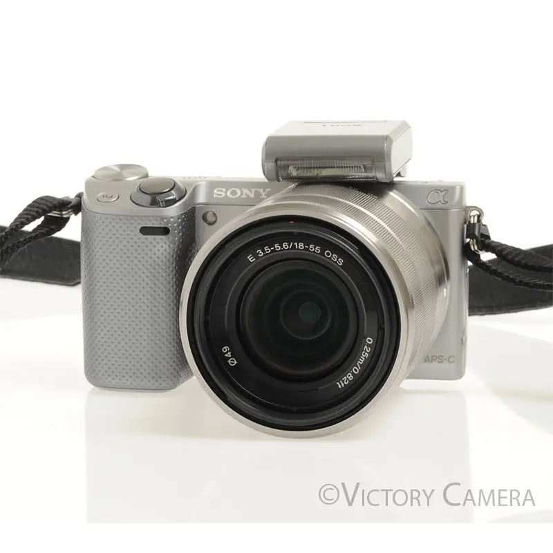 Sony NEX-5R 16.1MP Mirrorless Camera w/ 18-55mm Lens & Flash [EXC-]