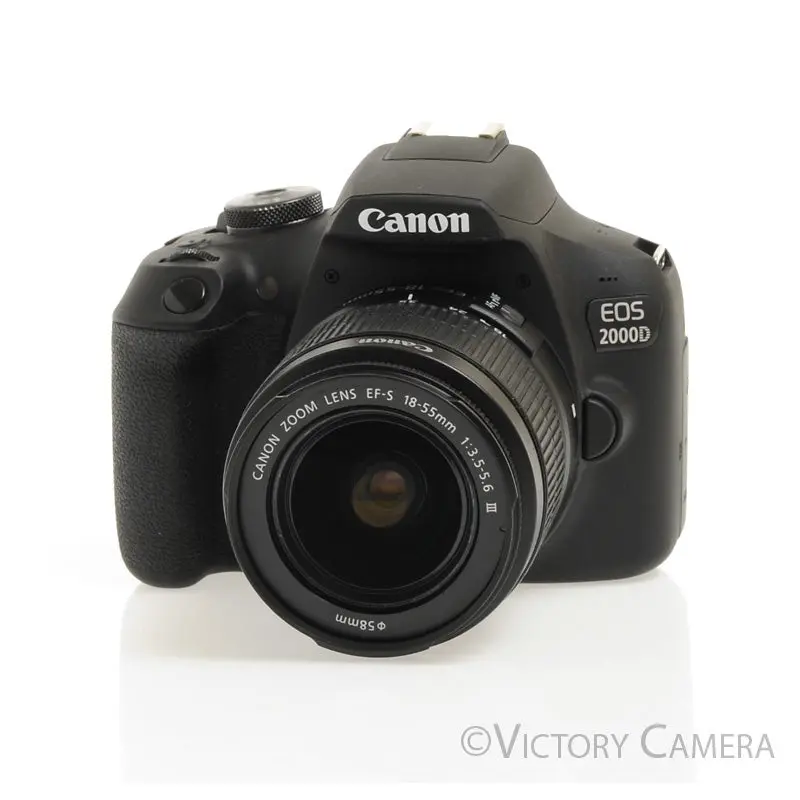 Canon EOS 2000D (Rebel T7) 24.1MP DSLR Camera w/ EF-s 18-55mm Lens [EXC+]