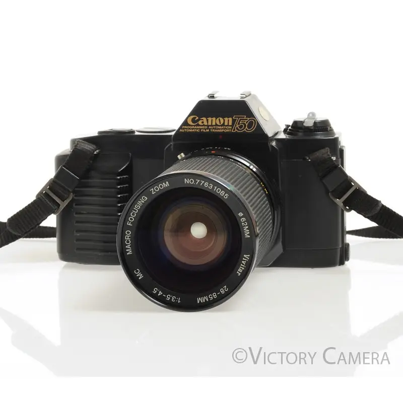 Canon T50 35mm Film SLR Camera w/ 28-85mm Zoom Lens [EXC+]