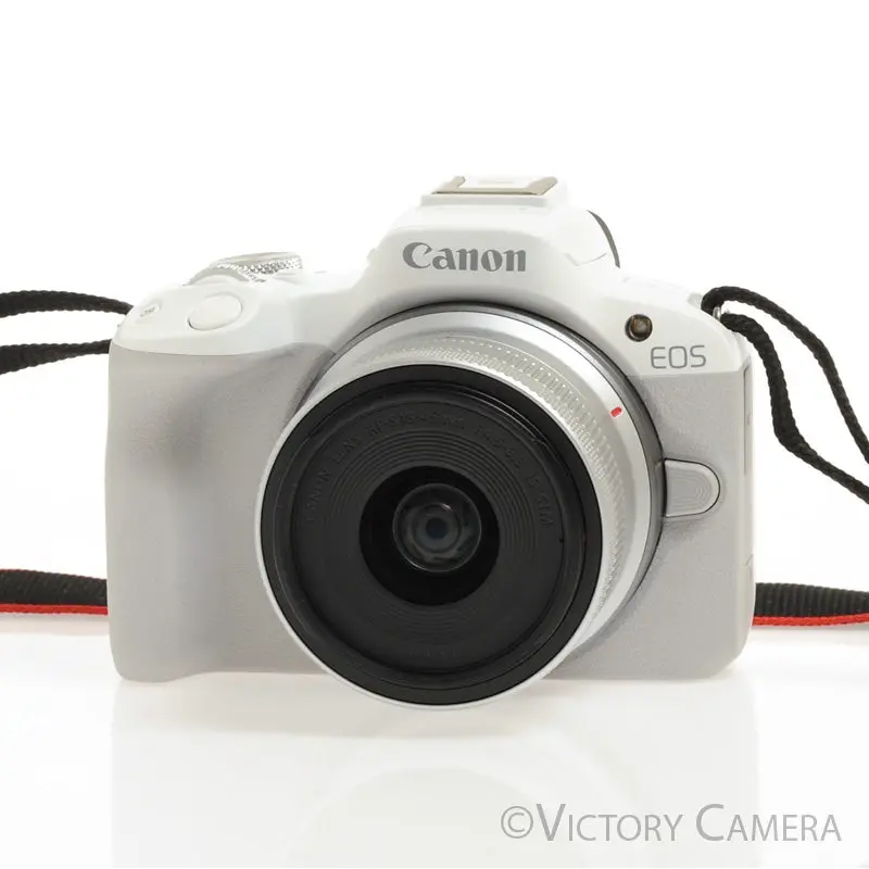Canon EOS R50 24.1MP White Mirrorless Camera w/18-45mm f4.5-6.3 IS STM [MINT-]