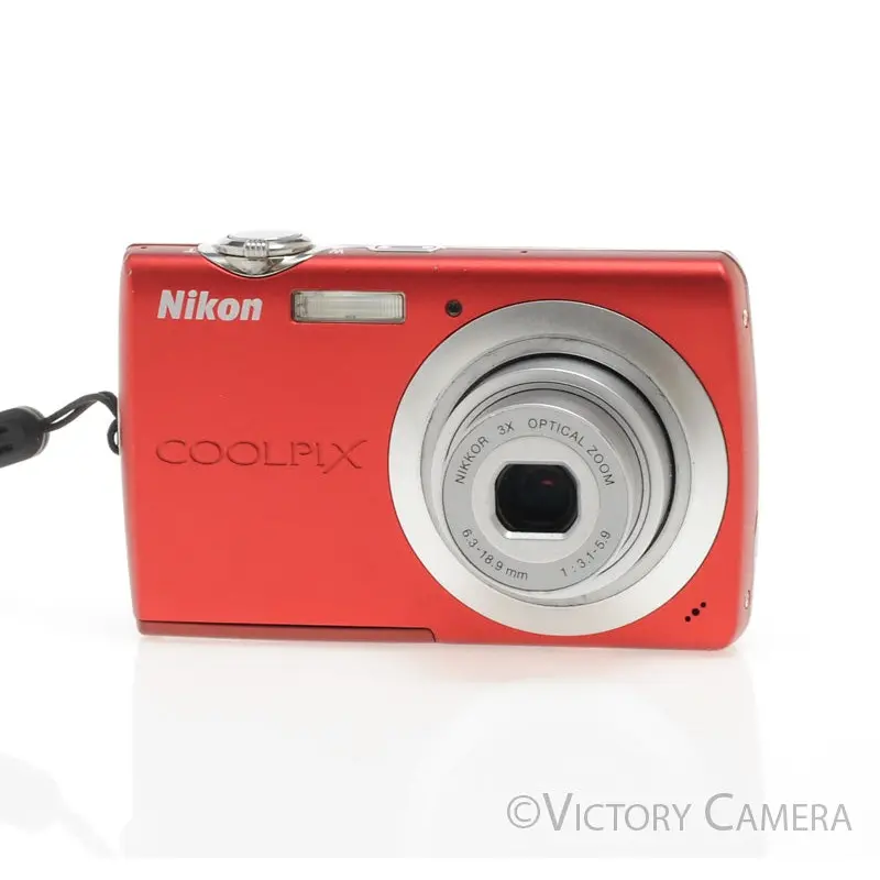 Nikon CoolPix S203 10MP Red Digital Point & Shoot Camera [EXC]