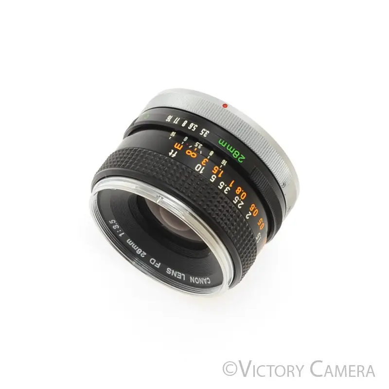 Canon 28mm f3.5 FD Chrome Rim Manual Focus Wide Angle Lens [EXC+]