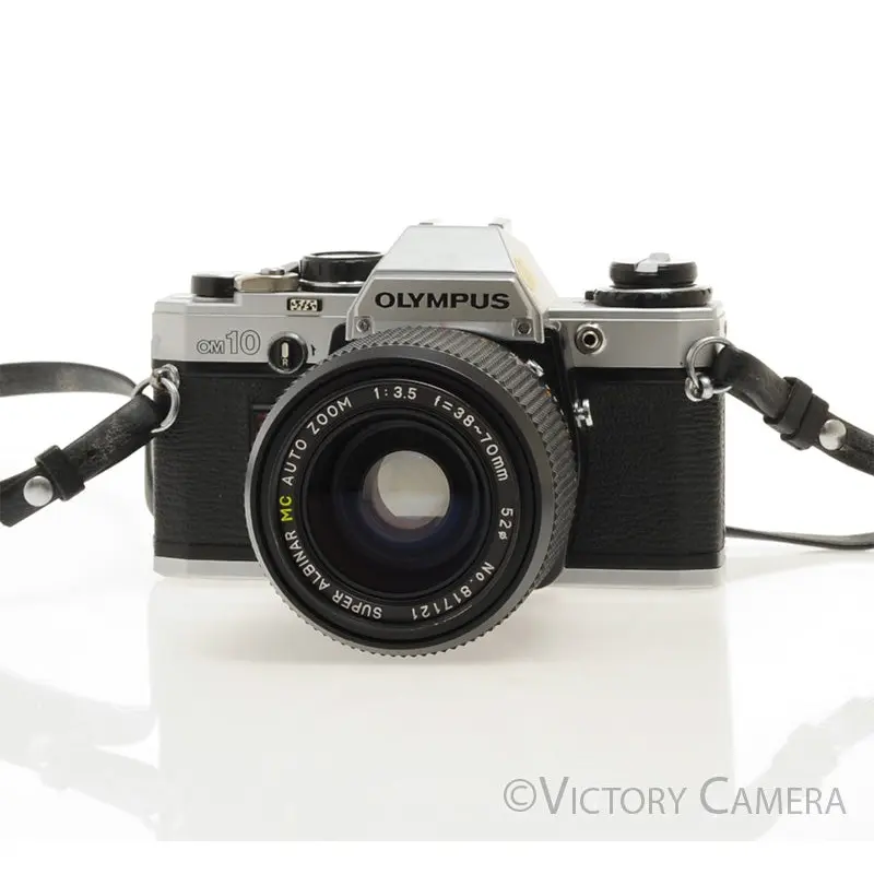 Olympus OM-10 Chrome 35mm Camera w/ 35-70mm Zoom Lens [EXC]