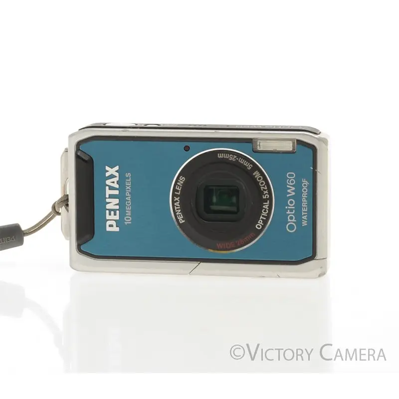 Pentax Optio W60 Blue 10MP Digital Point and Shoot Camera [EXC]