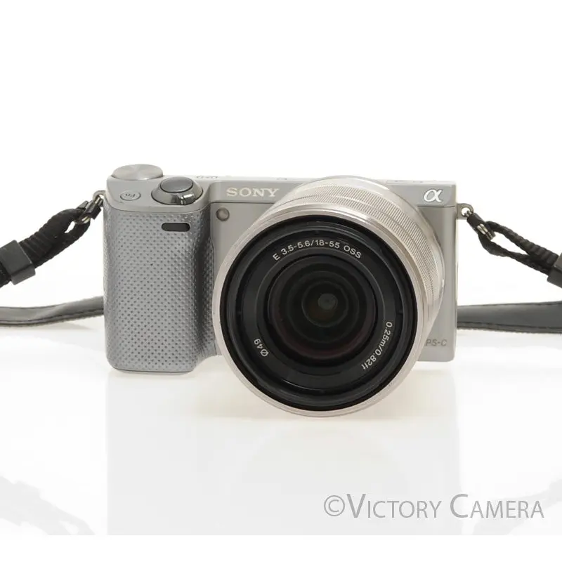 Sony NEX-5T Chrome 16.1MP Digital Mirrorless Camera w/ 16-50mm Lens [EXC]