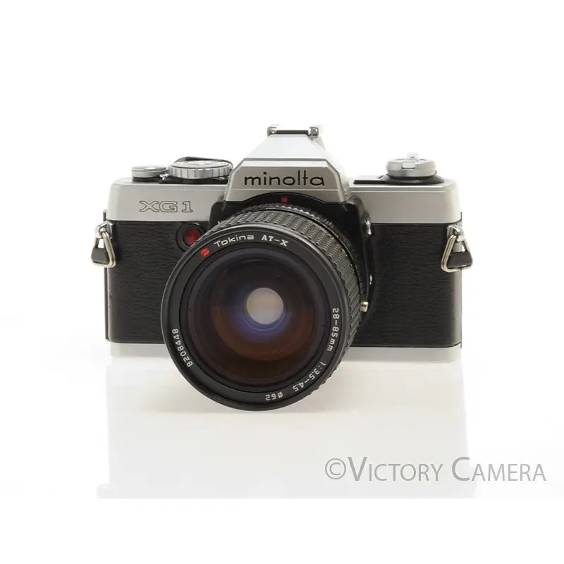 Minolta XG1 Chrome 35mm Camera w/ MD 28-85mm f3.5-4.5 Lens [EXC-]