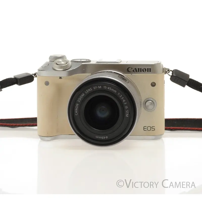 Canon EOS M6 Chrome 24.2MP Mirrorless Digital Camera w/ 15-45mm Lens [GOOD]