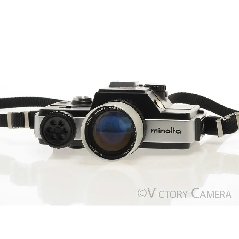 Minolta 110 Zoom SLR Camera w/ Rokkor 25-50mm f4.5 Zoom Lens + Case [EXC+]