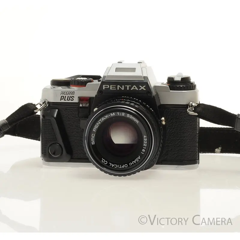 Pentax Program Plus Chrome 35mm Film Camera w/ 50mm f2 Prime Lens [EXC]
