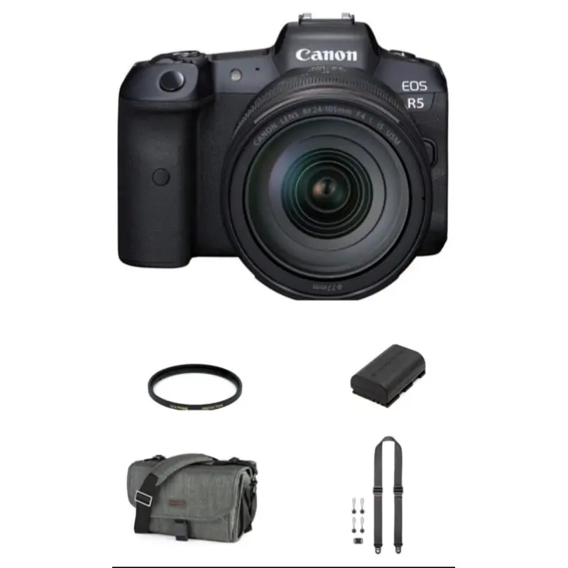 Canon EOS R5 Mirrorless Digital Camera with 24-105mm f/4L Lens Package
