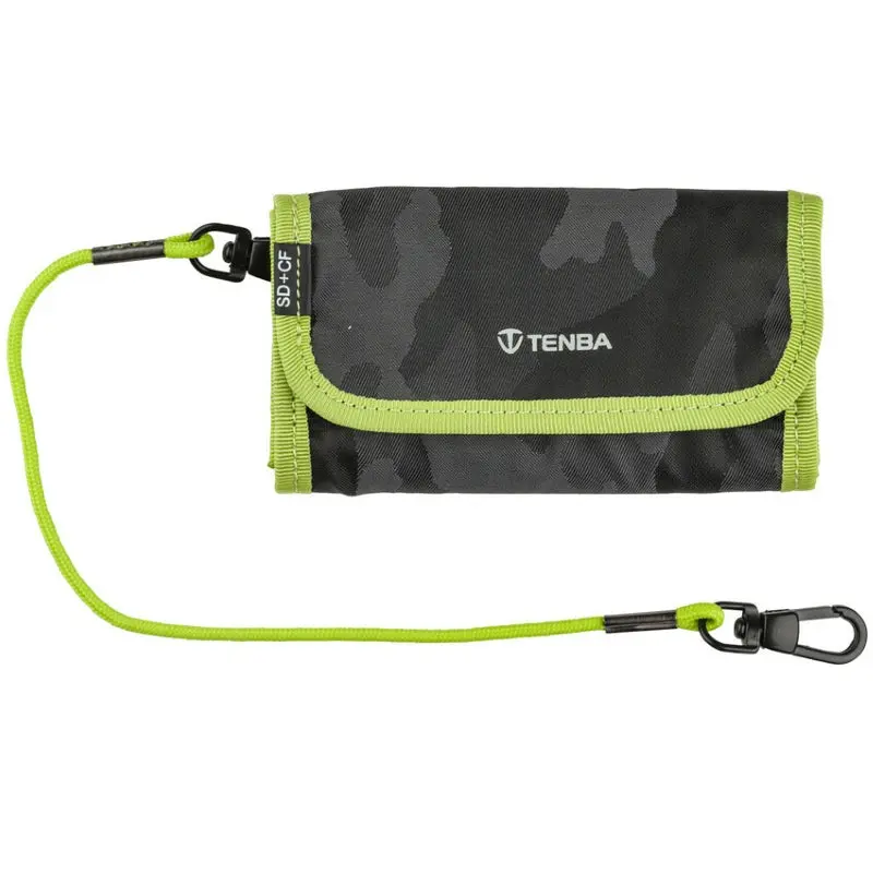 Tenba Reload SD6+CF6 Card Wallet - Lime-Camouflage