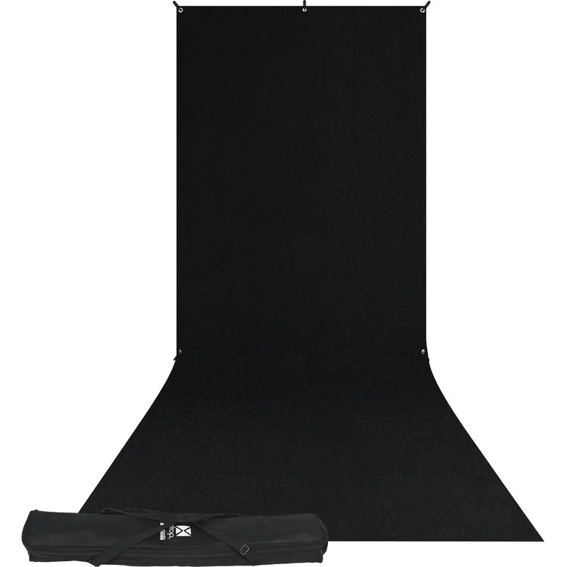 Westcott X-Drop Wrinkle-Resistant Backdrop Kit - Rich Black Sweep (5' x 12')