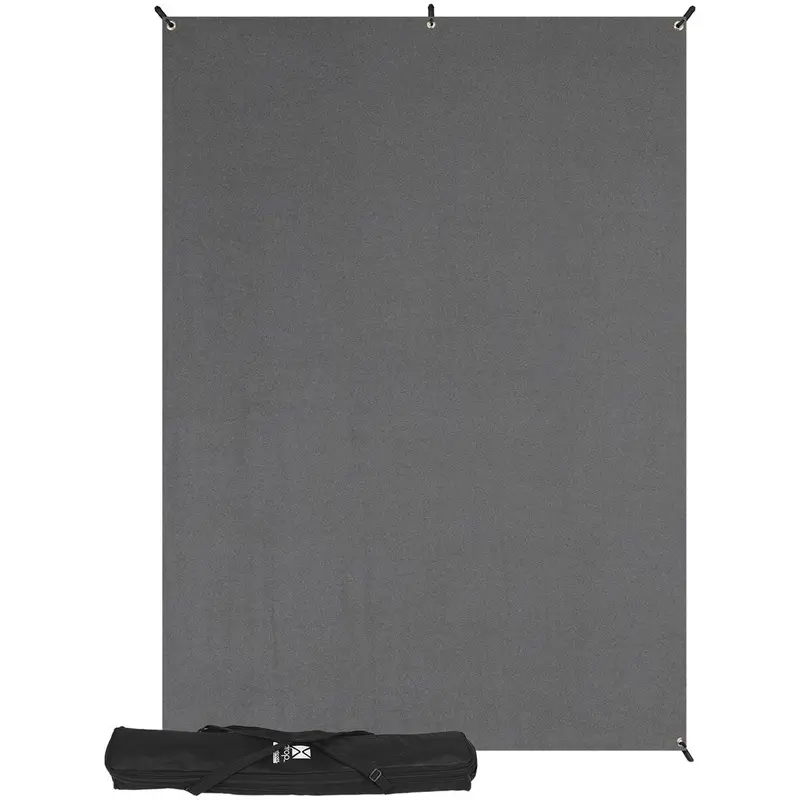 Westcott X-Drop Wrinkle-Resistant Backdrop - Neutral Gray Kit (5' x 7')